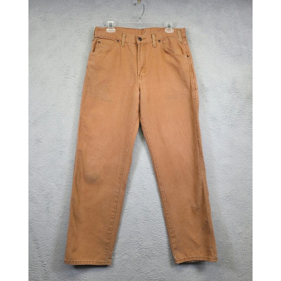 Dickies Carpanter Pants Men 33x32 Brown Canvas Heavyduty Rugged Utility Workwear - Picture 1 of 16